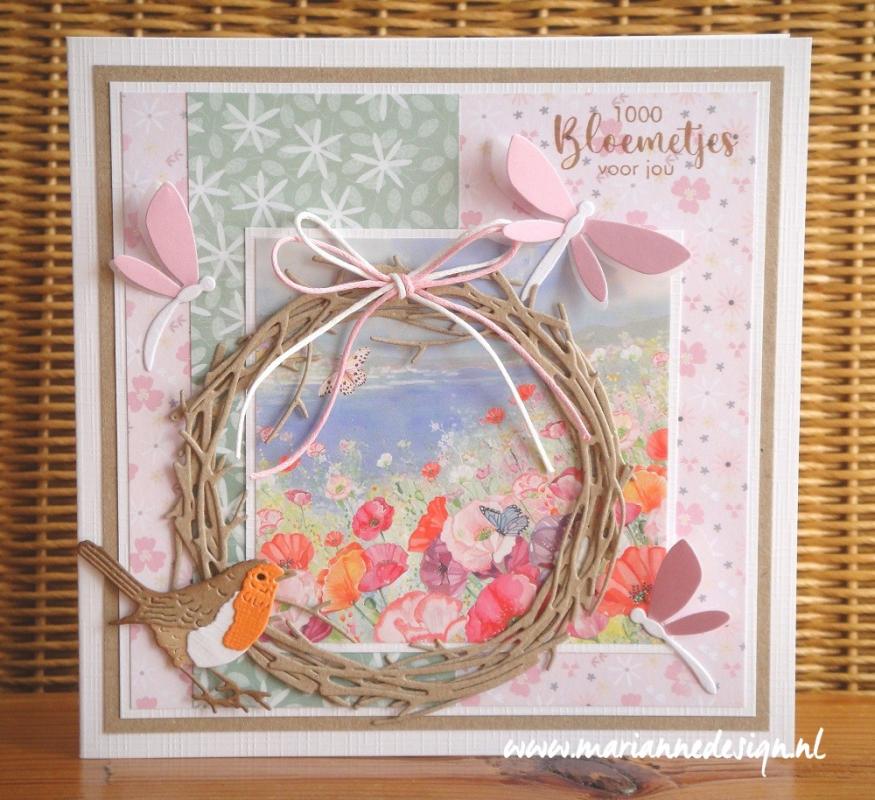 Marianne Design Feuille de découpe A4 - Vœux de printemps - Papillons