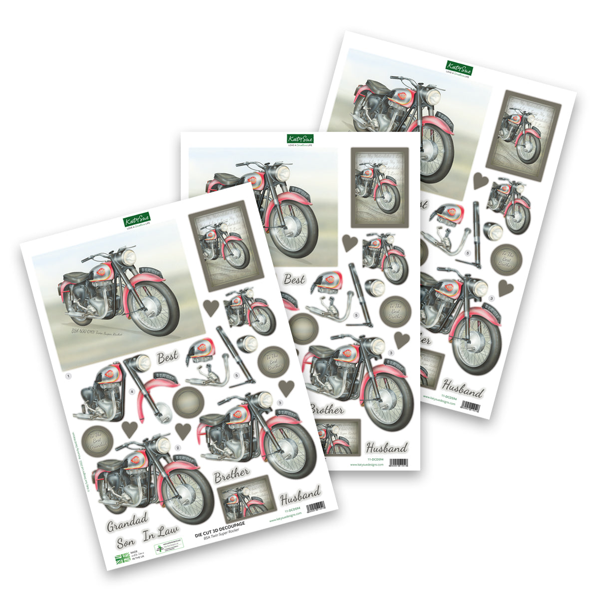 Découpage Découpé – BSA Twin Super Rocker (Paquet De 3)