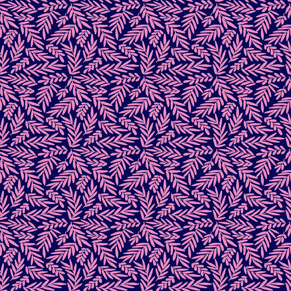 Vibrant Blooms - Navy Fern