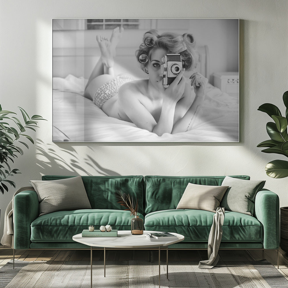 Wall art A chick, a click, and a curl