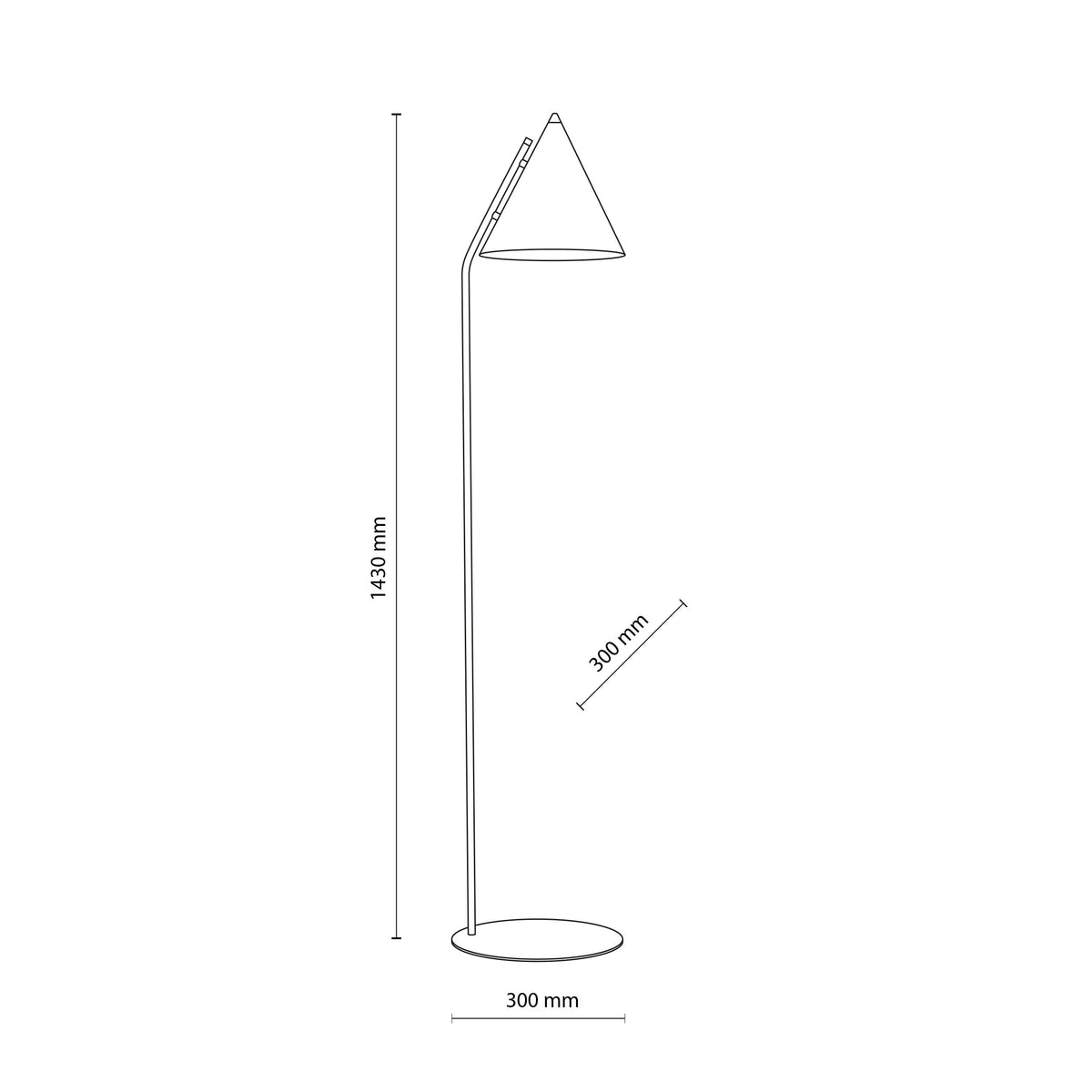Lampadaire CONO noir moderne minimaliste (Liquidation)