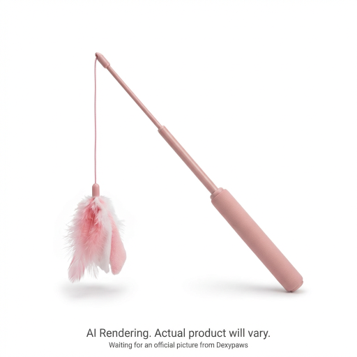 Blush Pink Retractable Cat Wand Toy