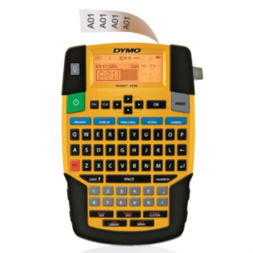 Étiqueteuse industrielle DYMO, étiqueteuse Rhino 4200, touches de raccourci permettant de gagner du temps, impression rapide, étiqueteuse durable pour les chantiers et les travaux d'étiquetage intensifs