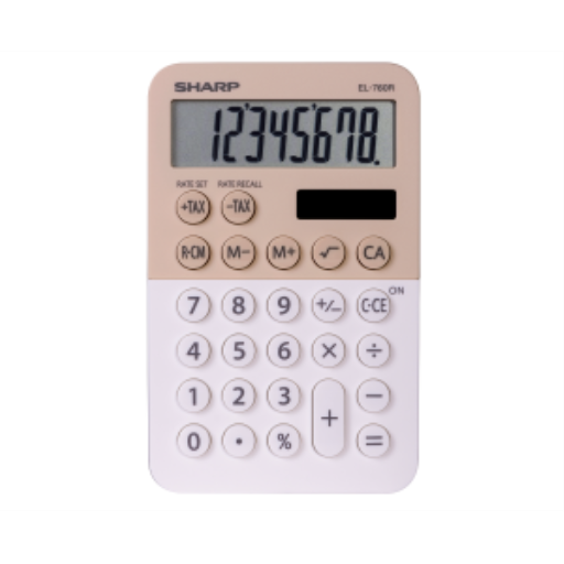 SHARP EL760RLA Double alimentation Écran XL 8 chiffres