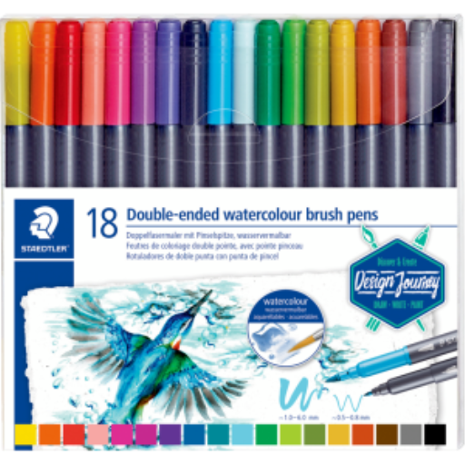 Pinceau aquarelle double embout 18 pièces