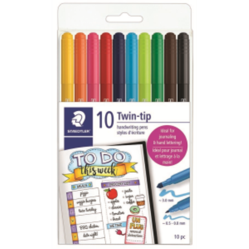 Fibre tip pen duo handwriting 10pc