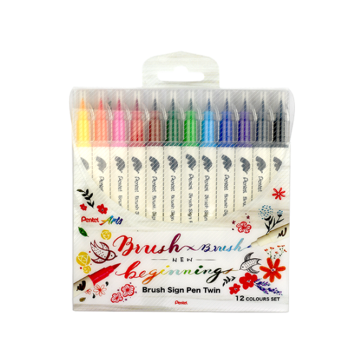 Brush Sign Pen Twin 12 Colour Set