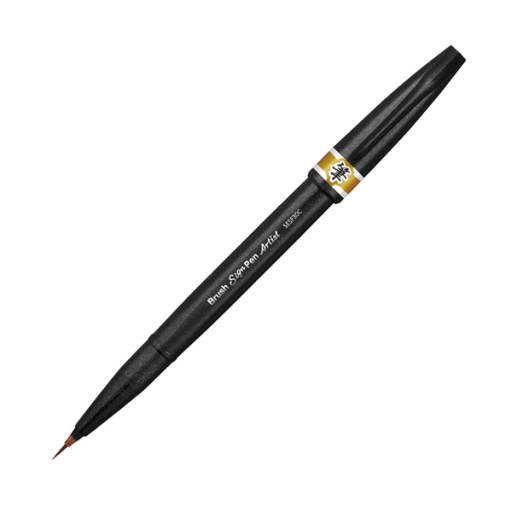 Pentel Arts Brush Sign Pen Artist, Ultra Fine Brush Tip, Yellow Ochre Ink