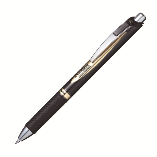 Stylo gel liquide permanent rétractable EnerGel, (0,5 mm) Encre noire