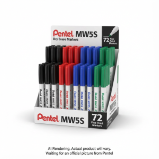 Marqueur effaçable à sec Pentel (3,0 mm), présentoir assorti en vrac, 72 pièces