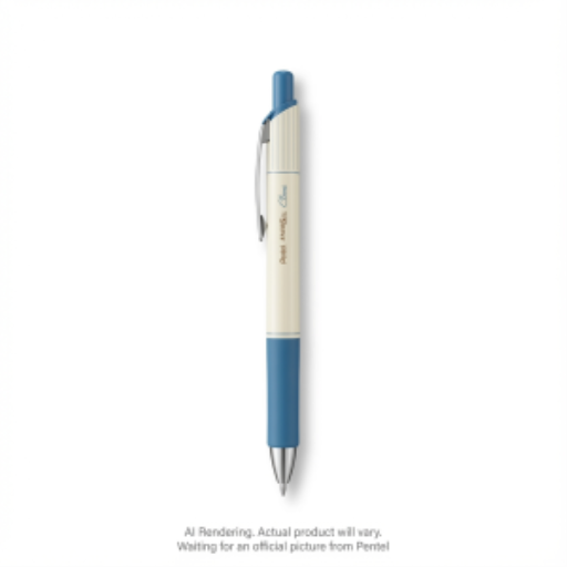 Stylo gel liquide rétractable EnerGel Clena, (0,5 mm) pointe aiguille, détails bleus, encre bleue