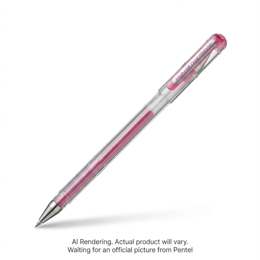 Stylo roller gel bicolore métallique (1,0 mm), encre rose + rose métallisé