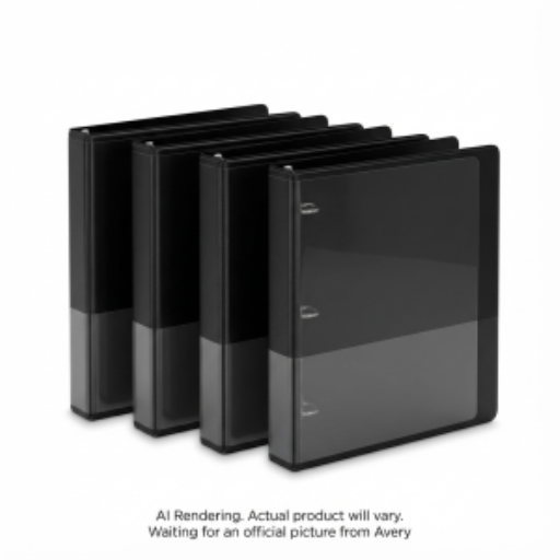 Lot de 4 classeurs de présentation durables Avery View, 2,5 cm, noirs, anneaux en D sans espace, capacité de 220 feuilles