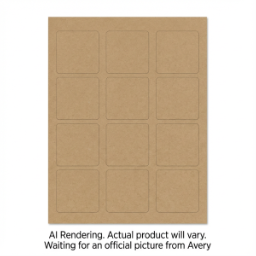 22486 ÉTIQUETTES CARRÉES, KRAFT BRUN, 2" X 2", 25 FEUILLES/ENV., 30
