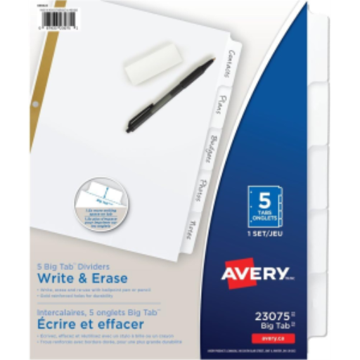 INTERCALAIRES WRITEON, 5 ONGLES, 1 JEU, BLANC, GRANDS ONGLES