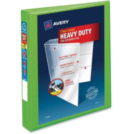 Classeur Avery View 1" HD, Chartreuse, anneaux en D sans espace, capacité de 275 feuilles
