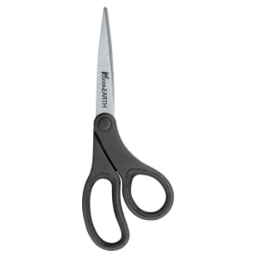 KleenEarth® 8” Bent Basic Black Handle Scissors / Ciseaux à prise décentrée de base KleenEarth®, 8 po – noir