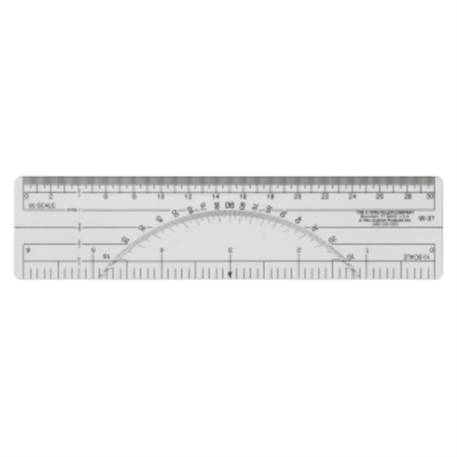 Protractor Ruler 10ths/50ths, 6”
Règle rapporteur 1/10 et 1/50 au po, 6 po