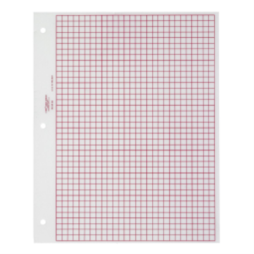 4ths Graph Chart – Matte Red / Papier graphique réutilisable à 1/4 de po - rouge