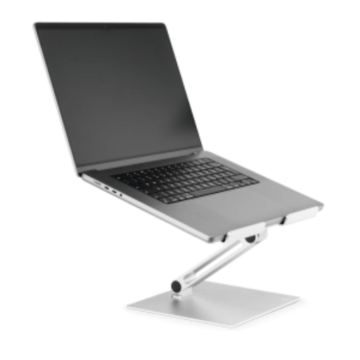 DURABLE Folding Adjustable Laptop Mount - Ergonomic Universal Laptop Computer Stand for Desk, Portable Laptop Stand that Folds for Easy Storage, Non Slip Aluminum Laptop Mount, For 10" to 17" Laptops and Tablets