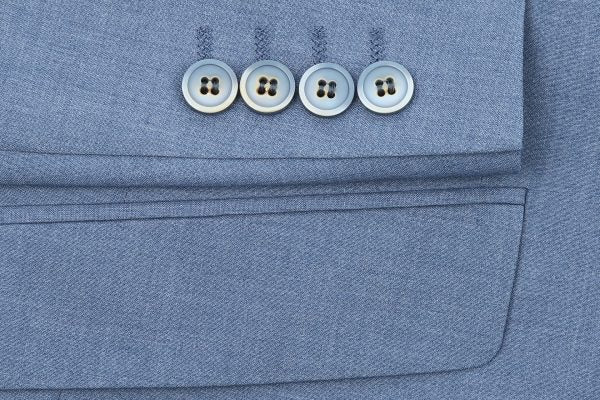 BUILD YOUR PACKAGE: Light Blue Slim Fit Suit (Package Includes 2 Pc Suit, Shirt, Necktie or Bow Tie, Matching Pocket Square, & Shoes)