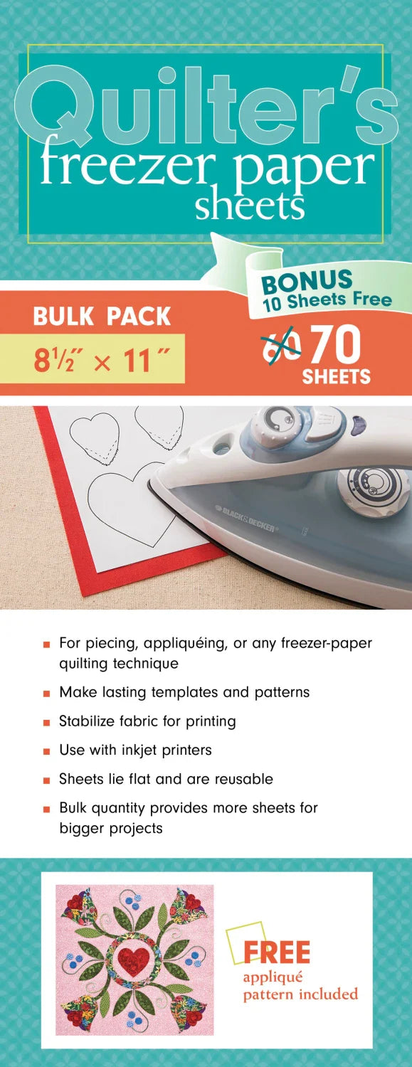 Quilters Freezer Paper Sheets, Bulk Pack, 70 pieces