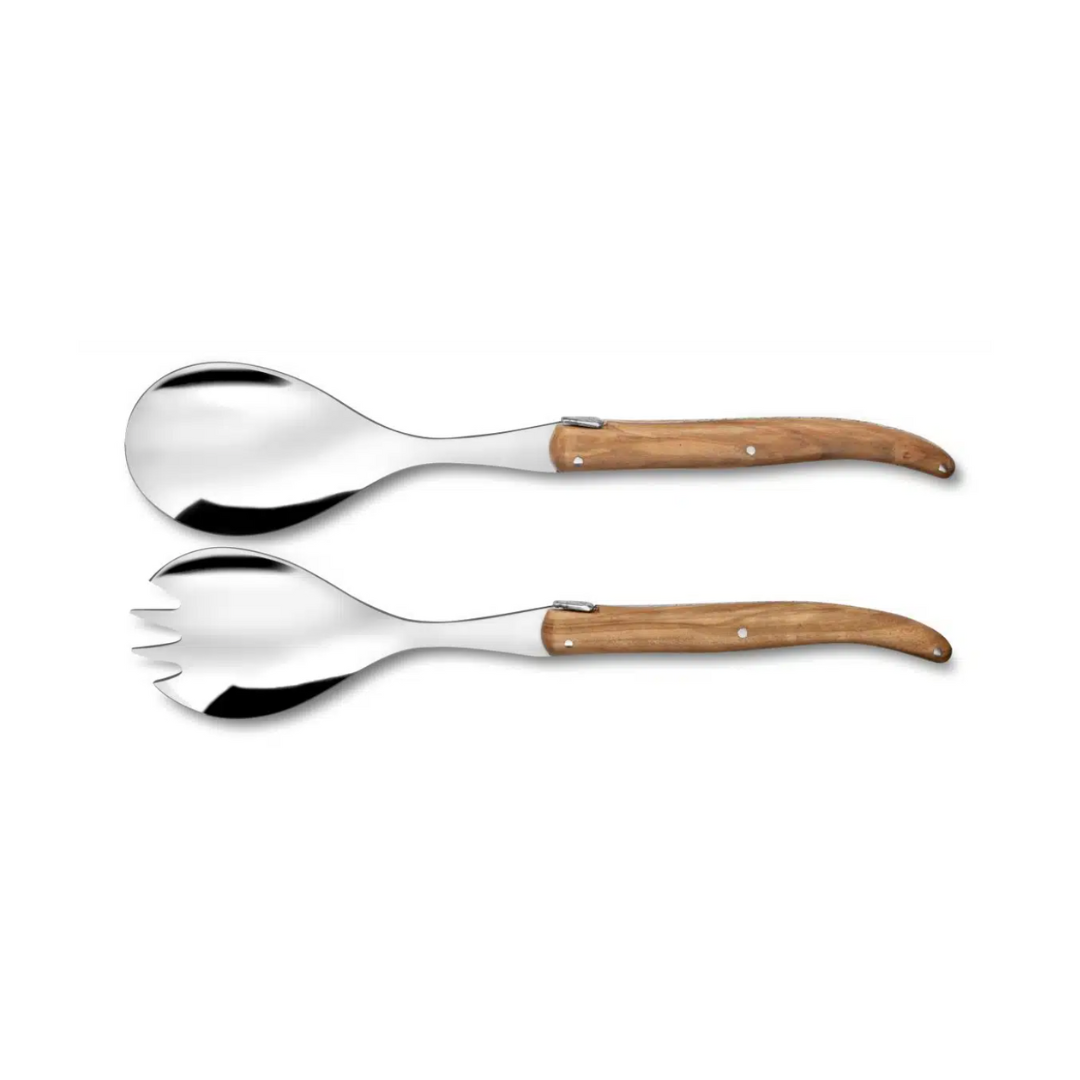 Service à salade Laguiole ®, Manche en bois d'olivier