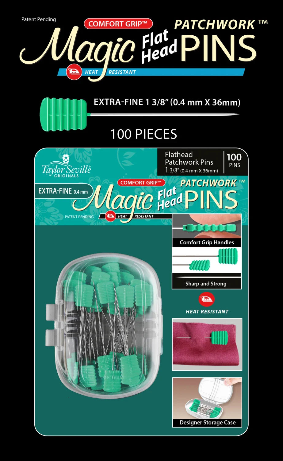 Magic Pins - Épingles de courtepointe plates extra fines 100 pièces