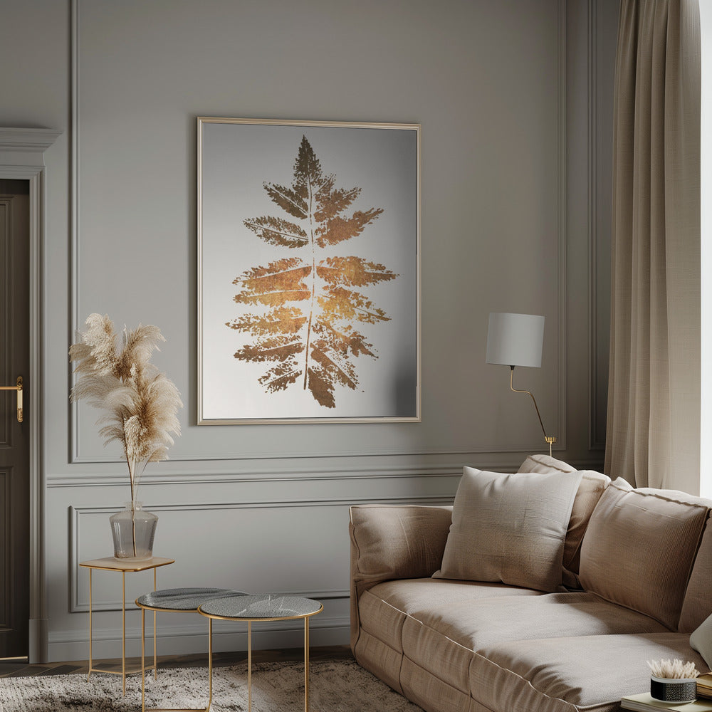 Wall art Oak Leaf Print (gold)