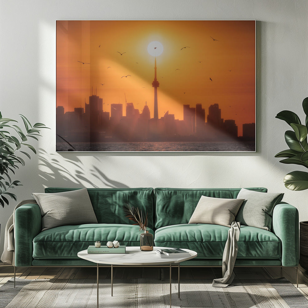 Wall art Sun Rising Behind Toronto Canvas Print