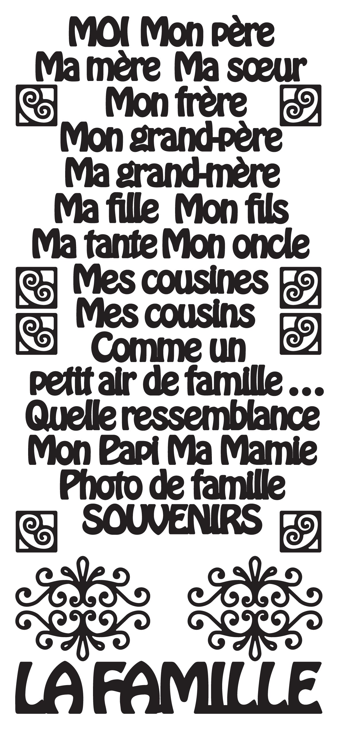 Autocollants pelables - La Famille