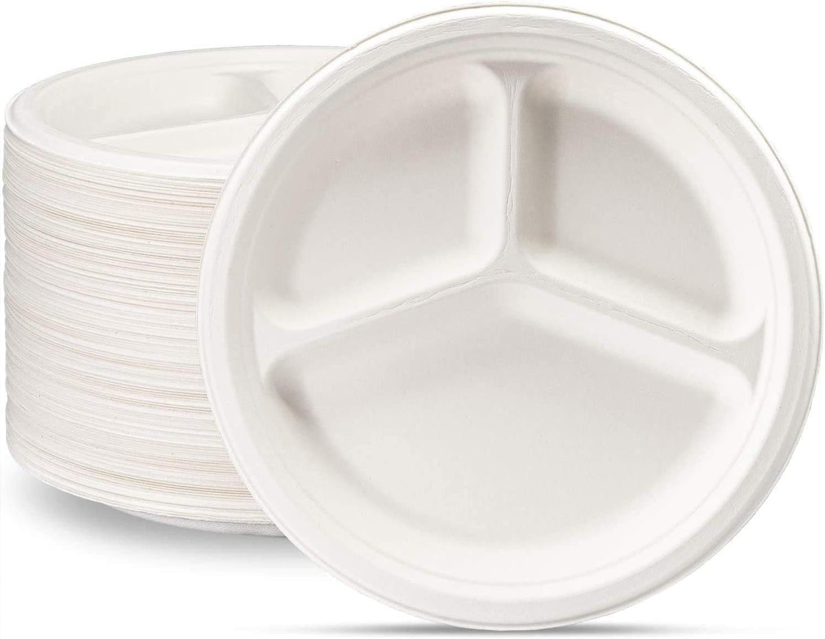 Assiette 3 compartiments - Bagasse