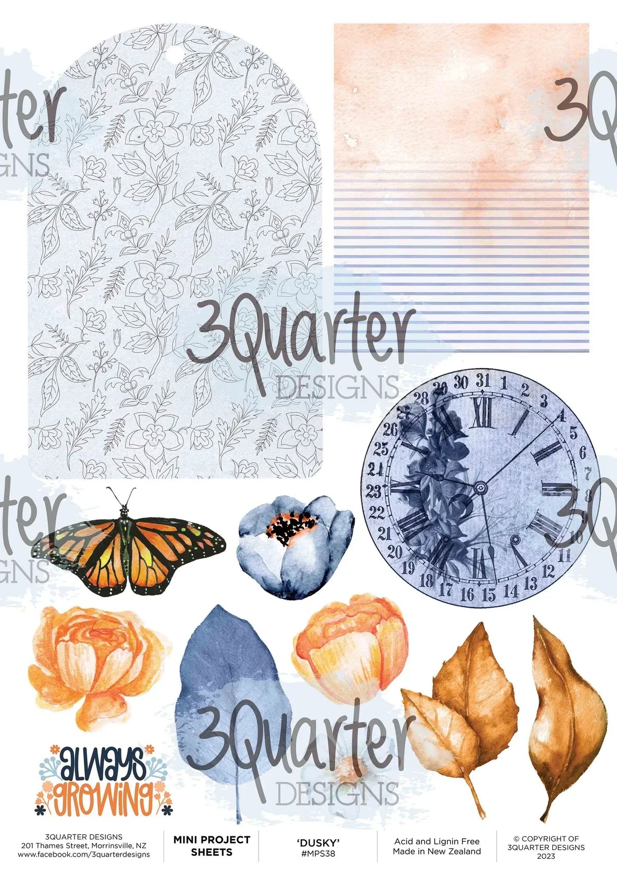 3Quarter Designs - Dusky Floral - Mini fiche de projet