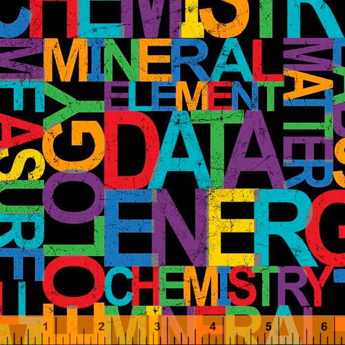 Windham Fabrics - It's Elementary - Multicolore sur Noir
