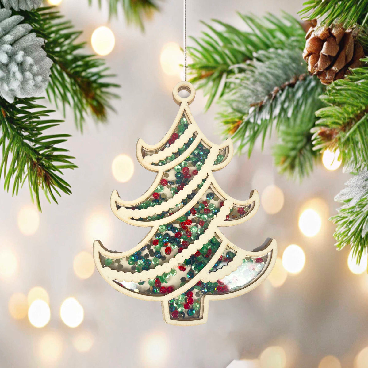 CrafTreat Chipboard 3D Secouable - Arbre de Noël