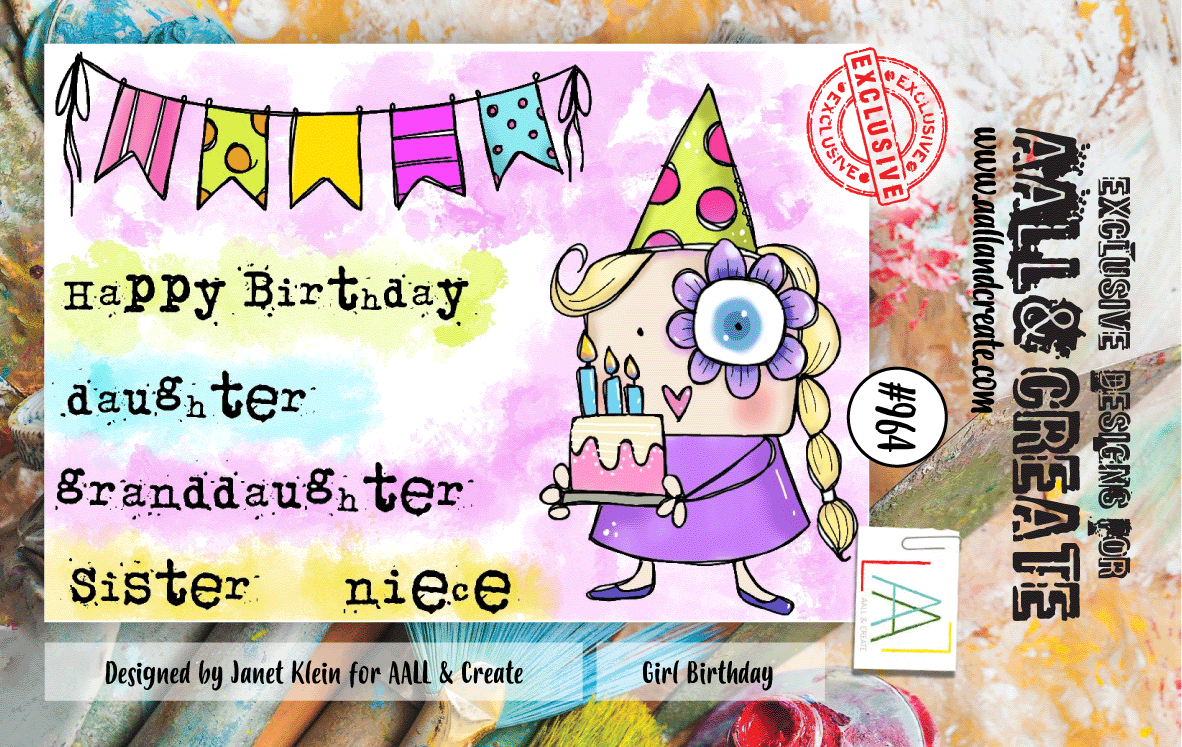 AALL and Create #964 - Kit de tampons A7 - Anniversaire Fille