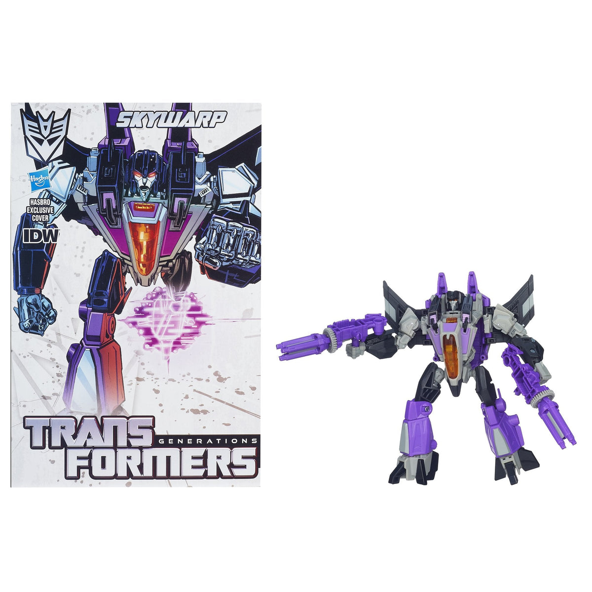 Transformers Generations Skywarp Deluxe Action Figure and Comic Book