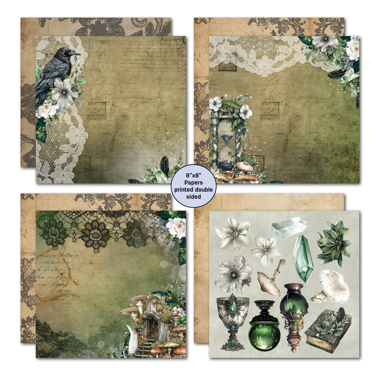 Pack de papiers 20x20 cm Earth Witch 3Quarter Designs