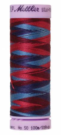 Fil de coton mercerisé Mettler Silk-Finish 50wt, panaché, 100 m (109 yd), Berry Rich