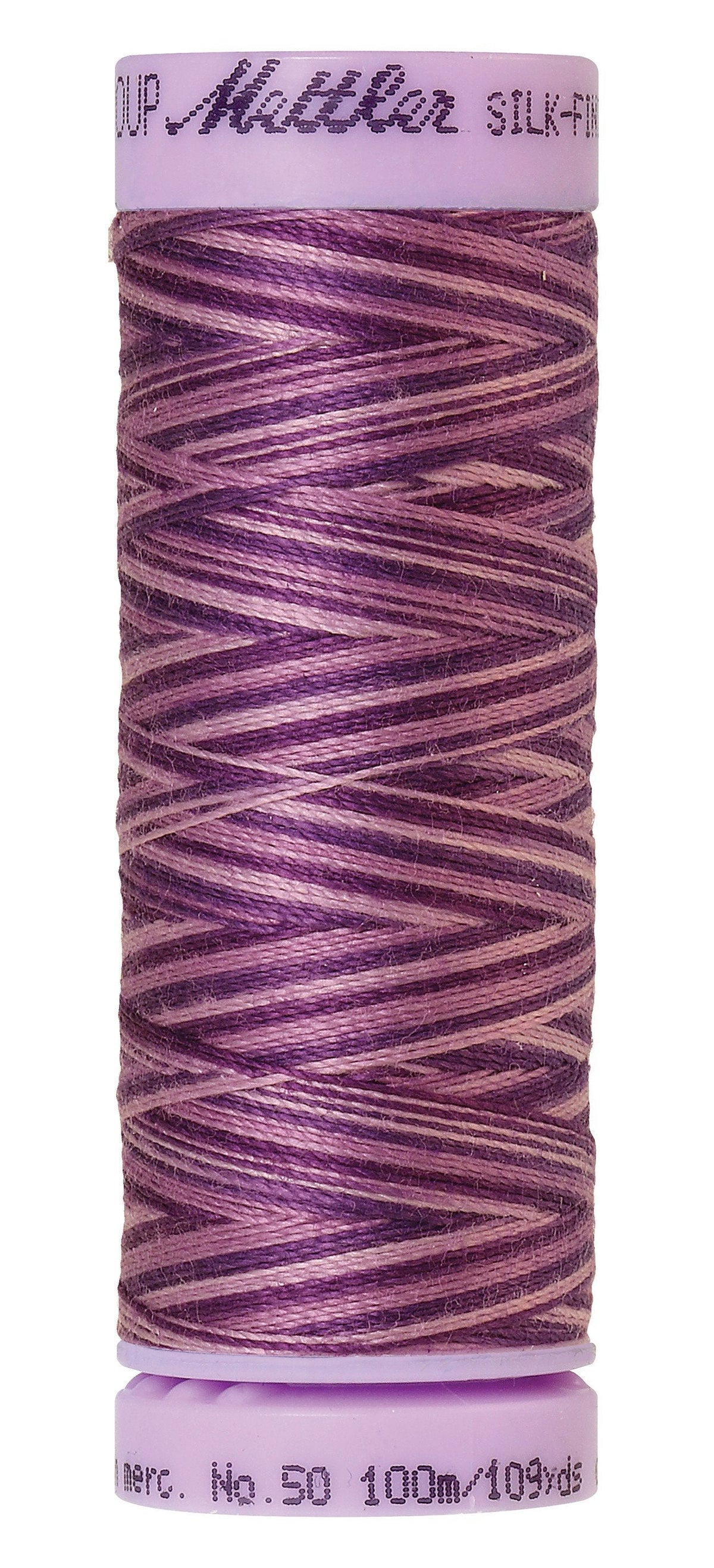 Fil de coton panaché Mettler Silk-Finish 50wt 109vg/100m Lilac Bouquet