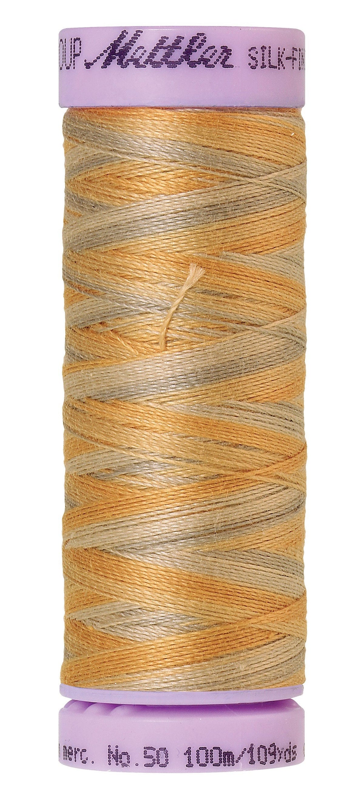 Fil de coton Mettler Silk-Finish 50wt, panaché, 109 verges/100 m, coloris « Pierre naturelle »