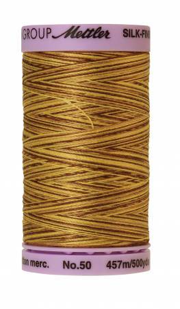 Fil de coton varié Mettler Silk-Finish 50wt 500yd/457M Choco Banane