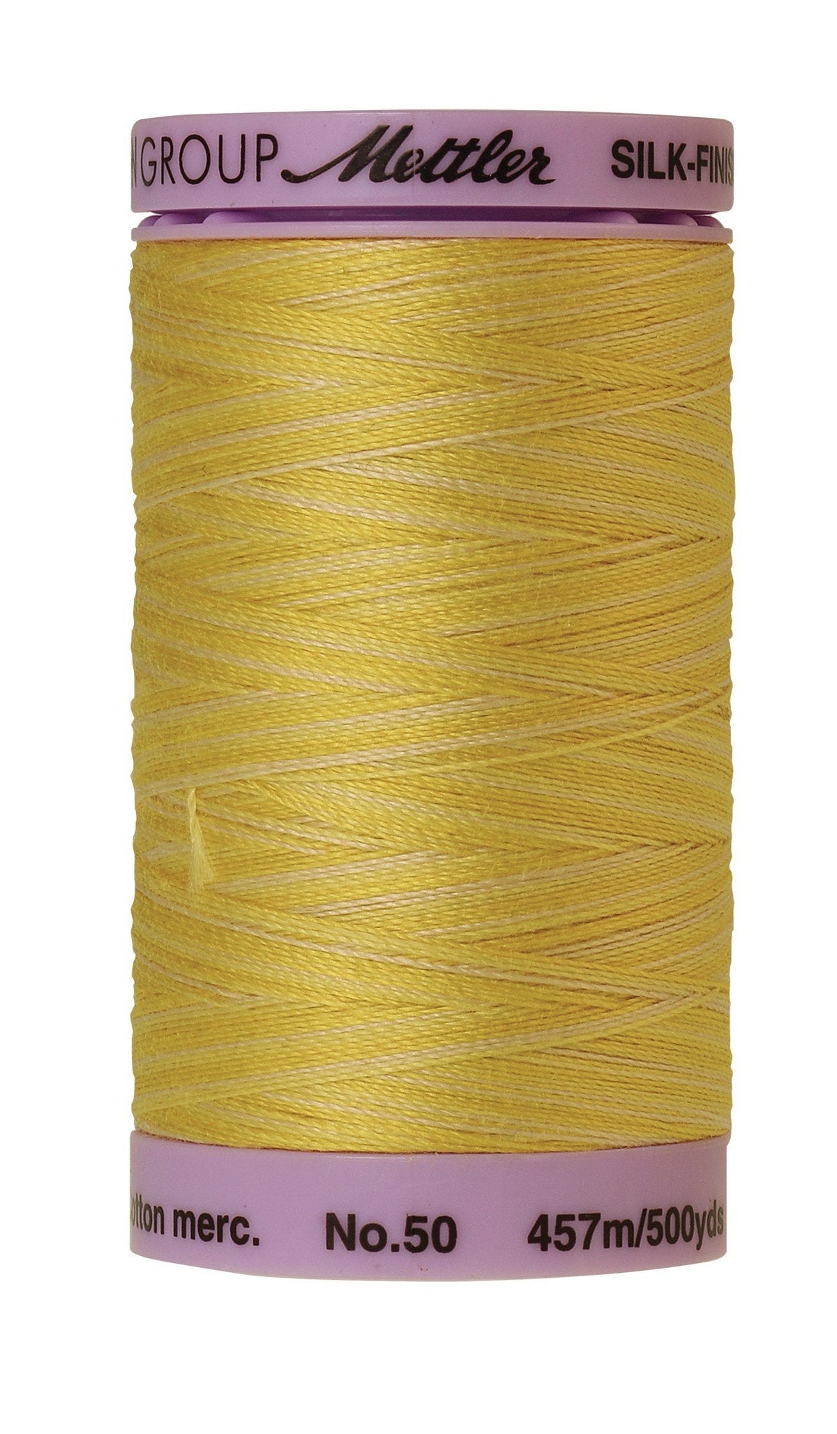 Fil de coton mercerisé Mettler Silk-Finish 50, panaché, 500 vg/457 m, jaune canari