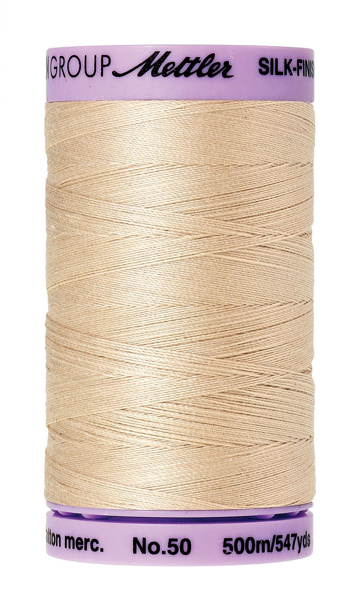 Fil de coton Mettler Silk-Finish 50wt, uni, 547 verges/500 M, coloris coquille d'œuf