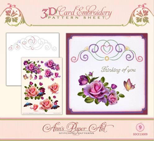 Ann Patron de broderie sur papier - Rose Romantique