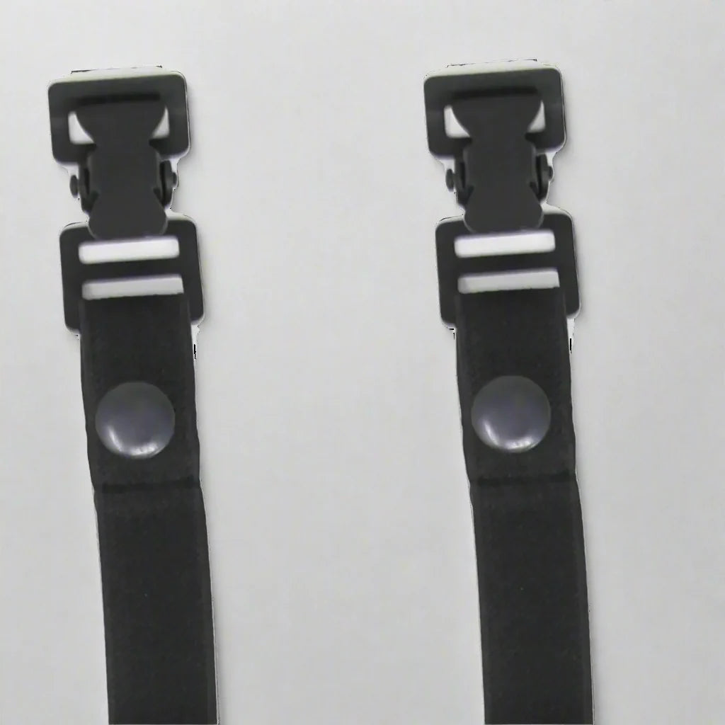 Sangle d'arrimage noire à pression pour pantalon de moto