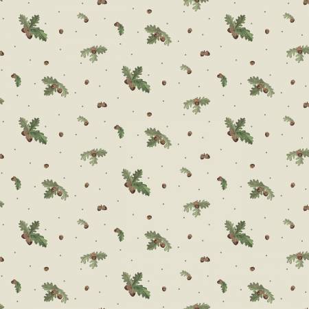 Riley Blake - Perdons-nous dans les bois - Glands et feuilles blanc cassé - C15121R-OFFWHITE