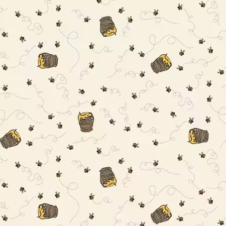Riley Blake - Winnie l'Ourson - Bees Cream - C17004R-CREAM