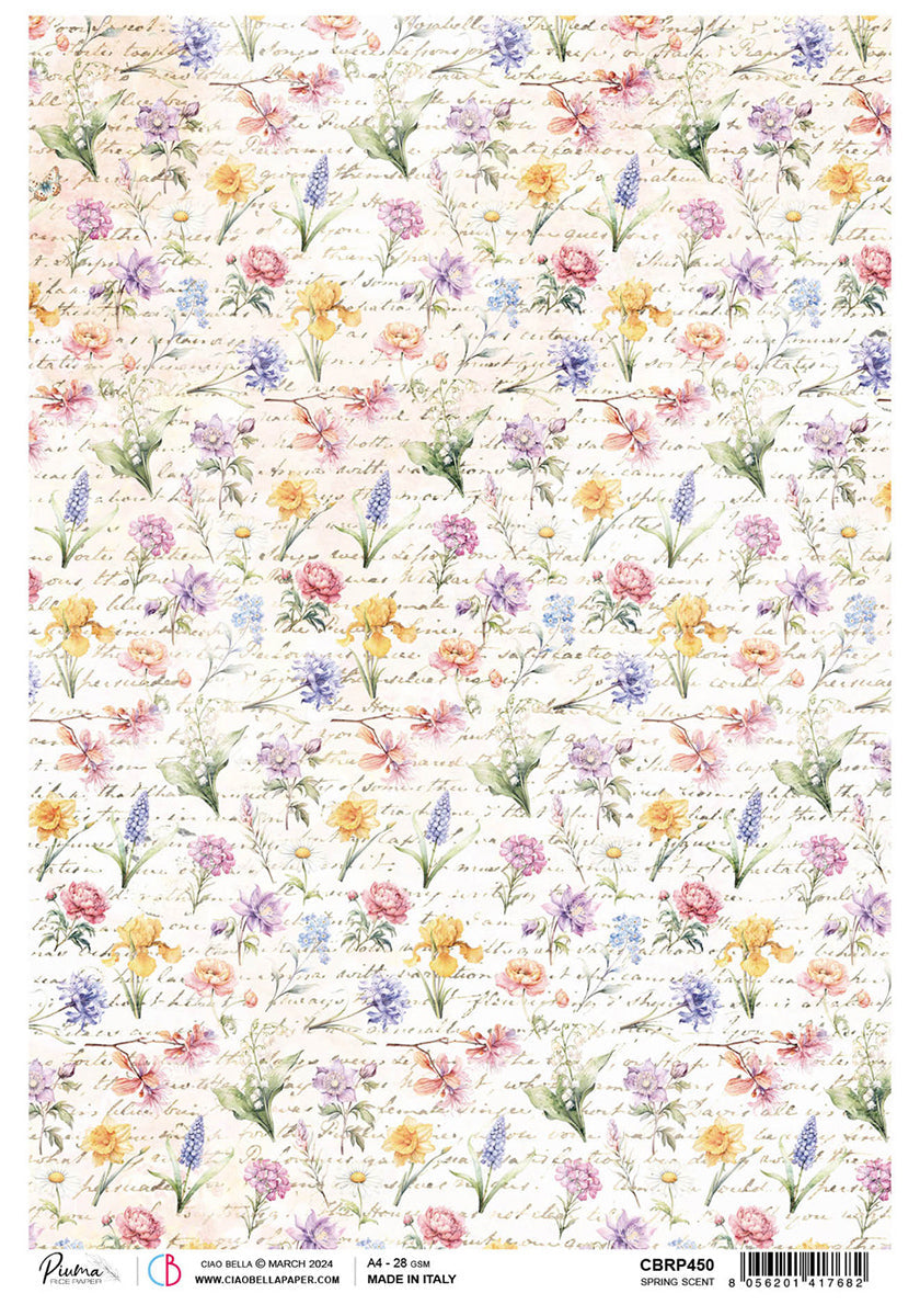 Papier de riz A4 Parfum Printemps - 5 feuilles