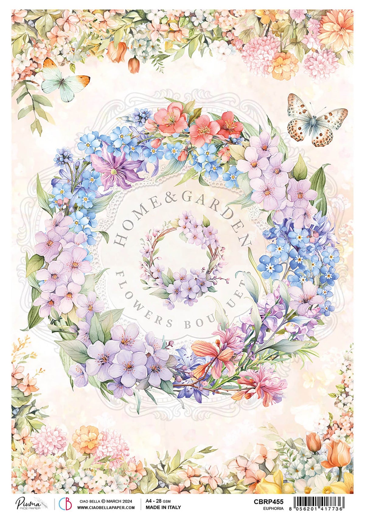 Papier de riz A4 Euphoria - 5 feuilles